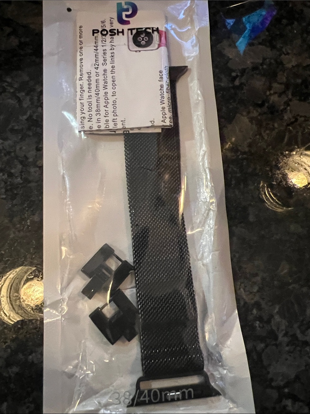 POSH TECH Black Milanese Loop Watch Band for 38/40mm Apple Watch